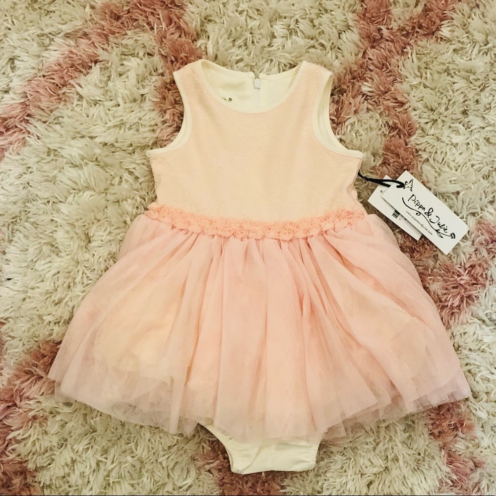 Pippa And Julie -NWT- Pink & cream tulle dress
